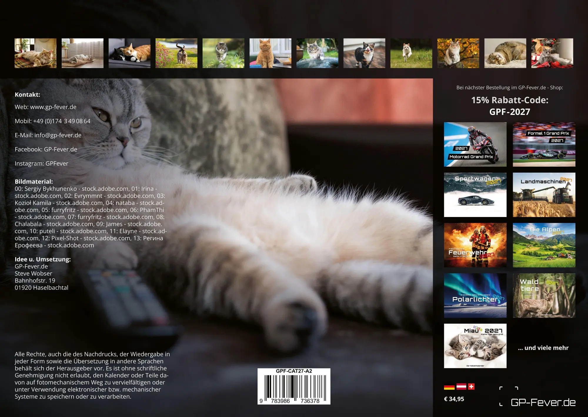 Bild: 9783986736378 | Miau - Unsere Stubentiger - Der Katzenkalender - 2027 - Kalender...