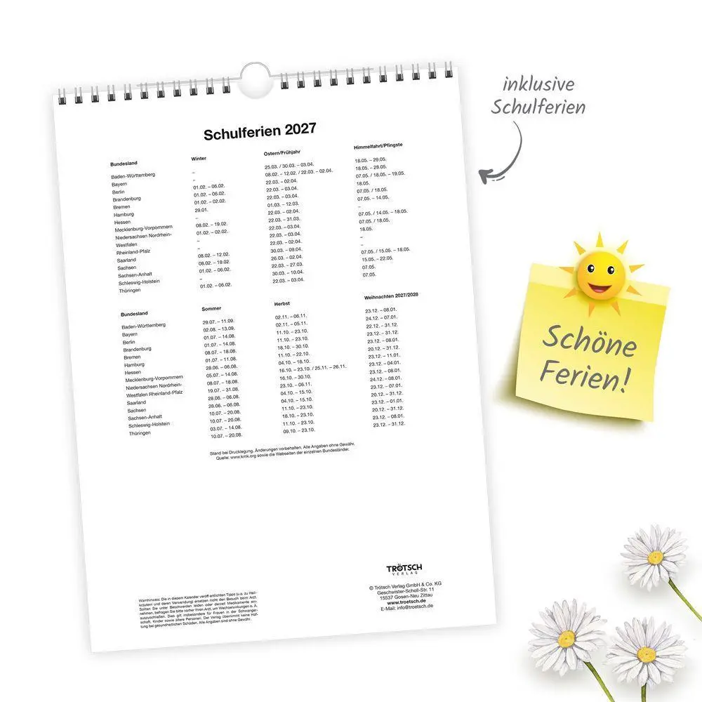 Bild: 9783988026378 | TRÖTSCH - Classickalender Rentnerkalender 2027 | Wandkalender | KG