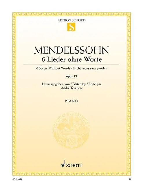Cover: 9790001176378 | 6 Lieder ohne Worte | op. 19. Klavier., Edition Schott Einzelausgabe