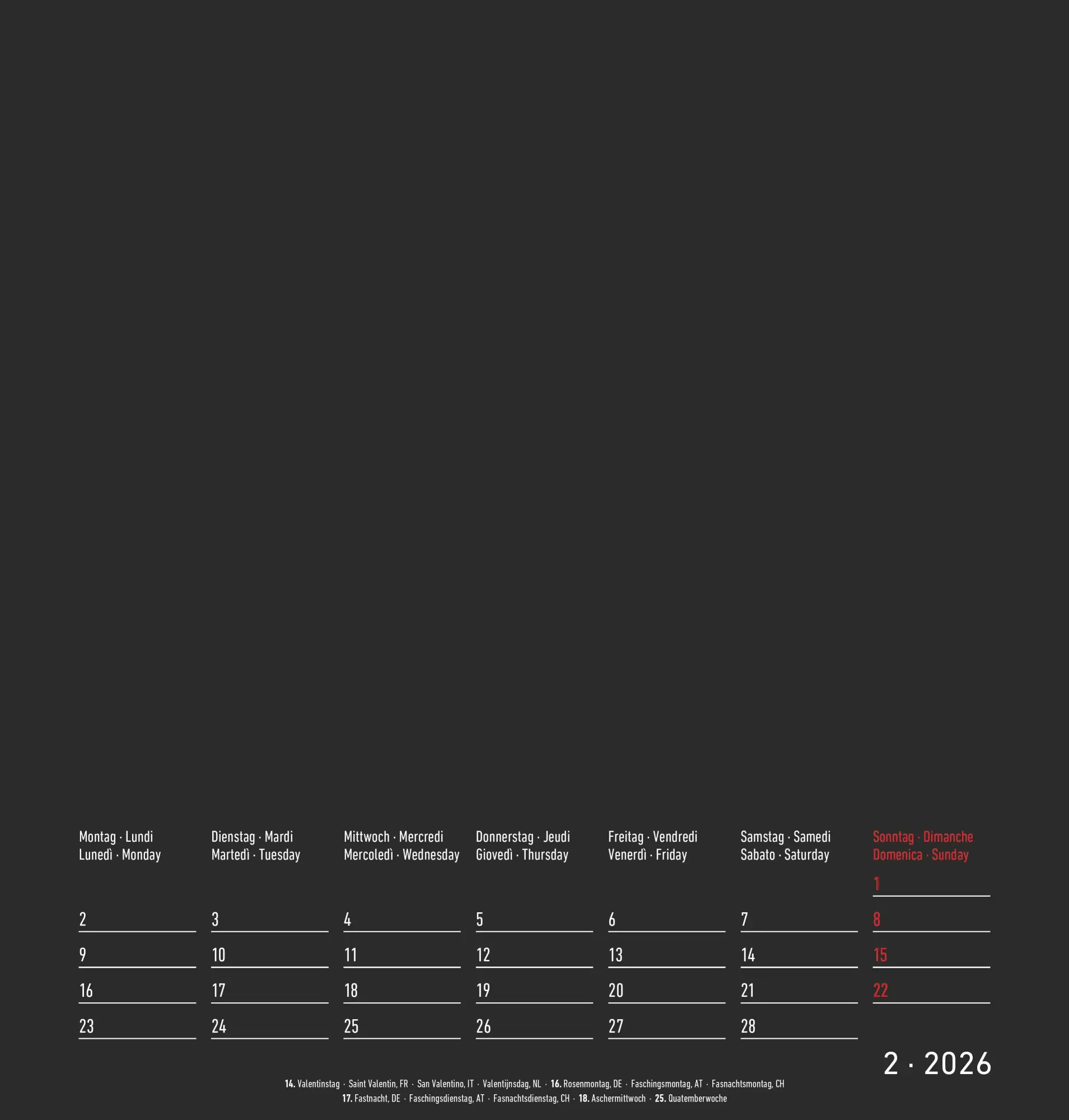 Bild: 4069095006478 | Kreativ-Kalender M - 2 in 1: schwarz und weiss 2026 - 21x22 cm -...