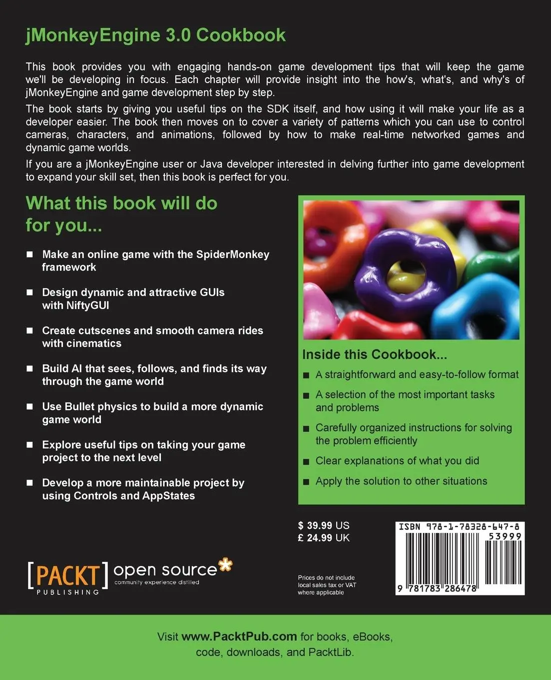 Rückseite: 9781783286478 | Jmonkeyengine 3.0 Cookbook | Rickard Eden | Taschenbuch | Englisch