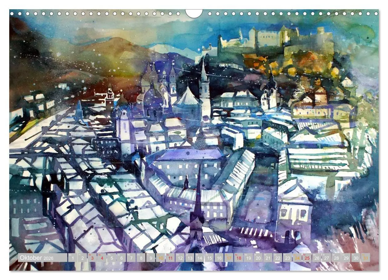 Bild: 9783516086478 | Aquarelle aus der Mozartstadt Salzburg (Wandkalender 2026 DIN A3...