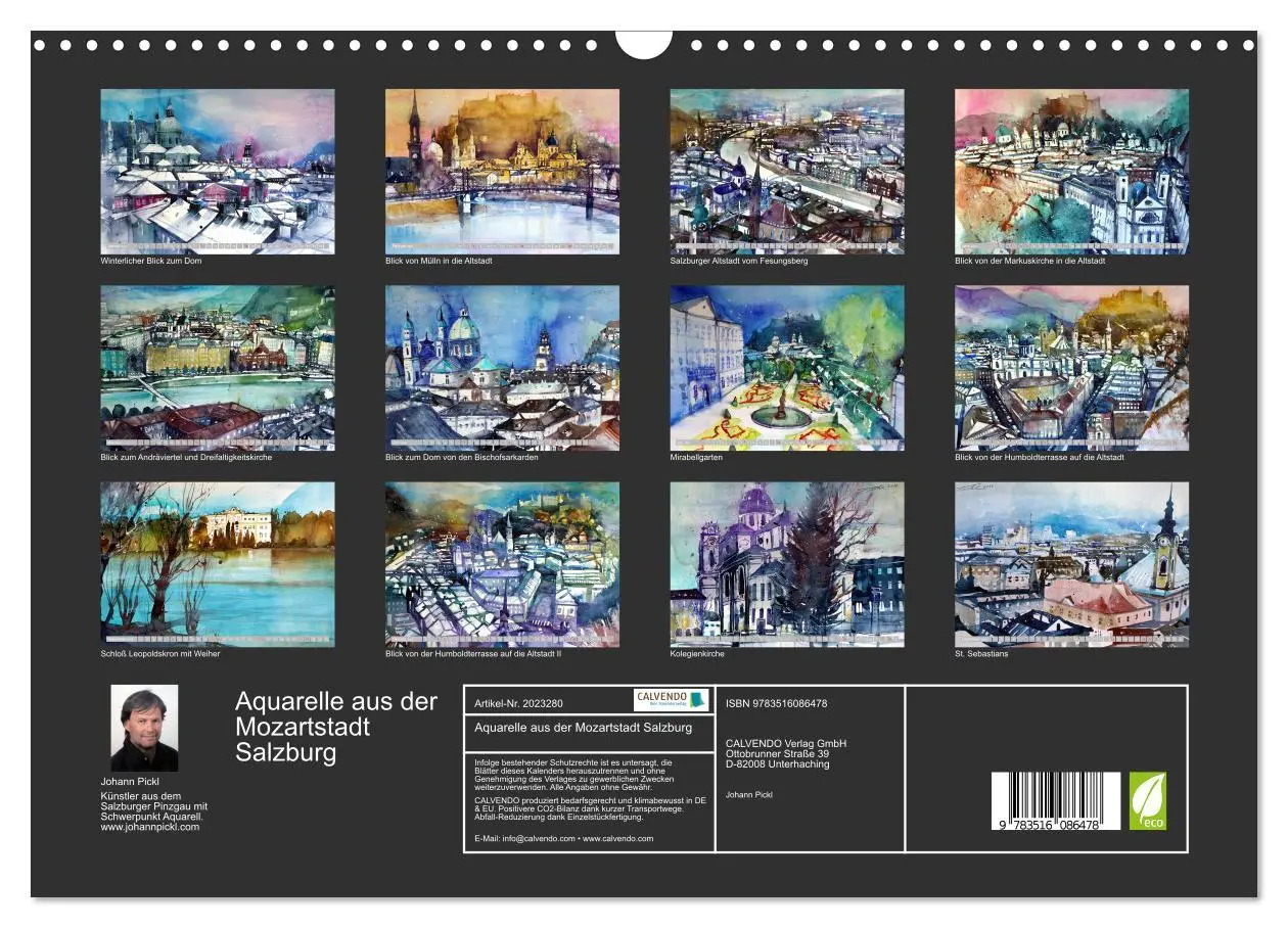 Bild: 9783516086478 | Aquarelle aus der Mozartstadt Salzburg (Wandkalender 2026 DIN A3...