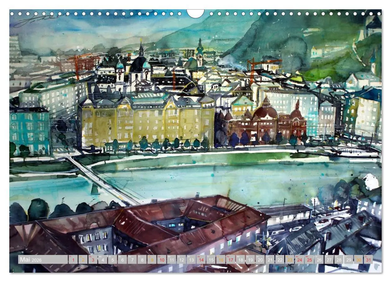 Bild: 9783516086478 | Aquarelle aus der Mozartstadt Salzburg (Wandkalender 2026 DIN A3...