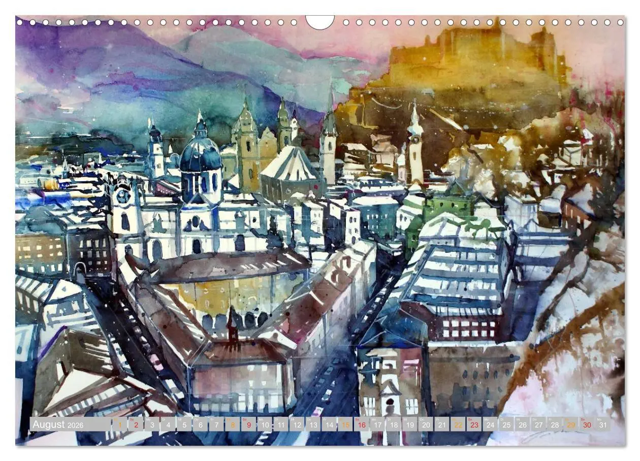 Bild: 9783516086478 | Aquarelle aus der Mozartstadt Salzburg (Wandkalender 2026 DIN A3...