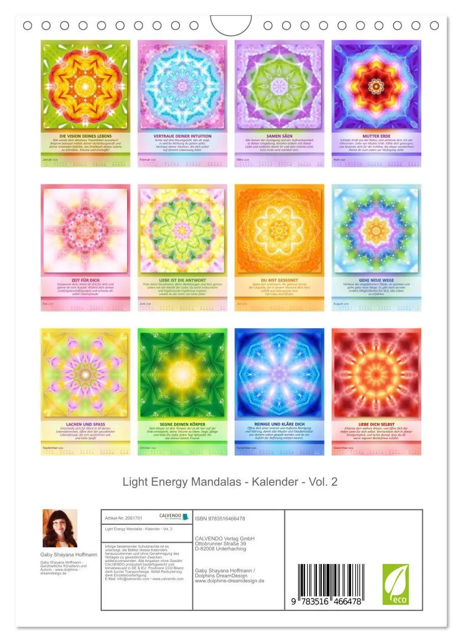 Bild: 9783516466478 | Light Energy Mandalas - Kalender - Vol. 2 (Wandkalender 2026 DIN A4...