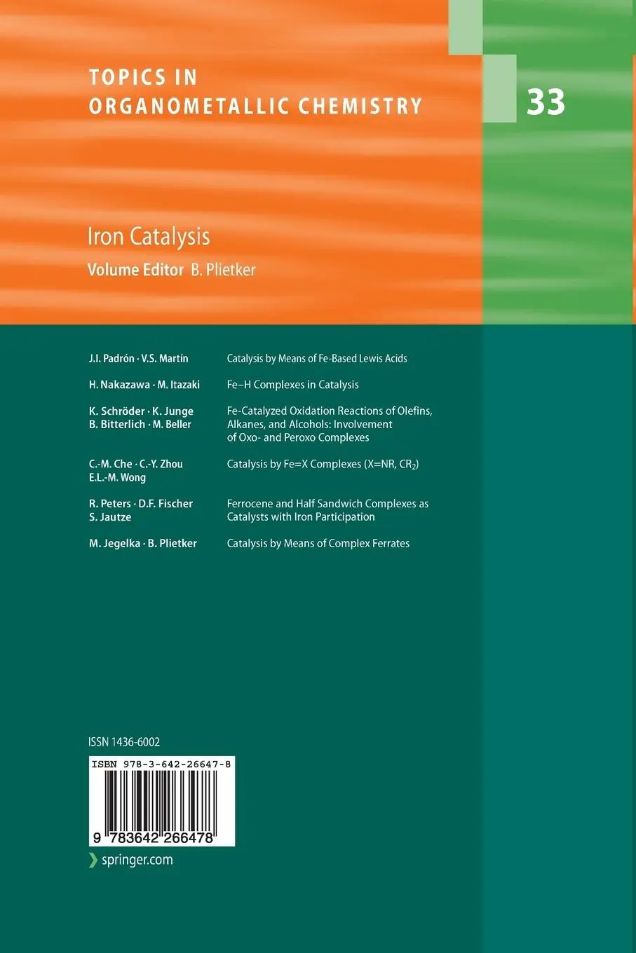 Rückseite: 9783642266478 | Iron Catalysis | Fundamentals and Applications | Bernd Plietker | Buch