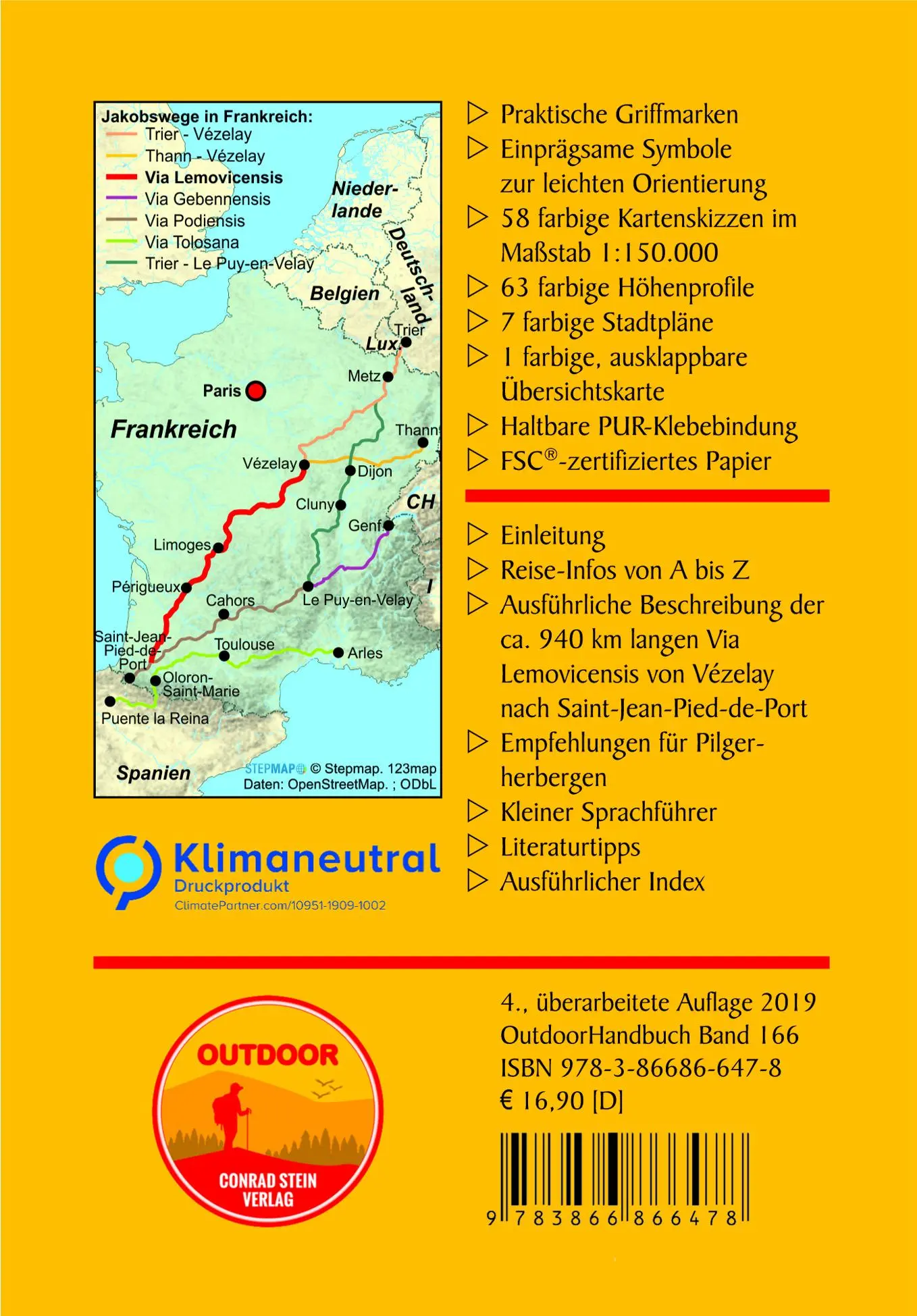 Rückseite: 9783866866478 | Frankreich: Jakobsweg Via Lemovicensis | Randolf Fügen | Taschenbuch