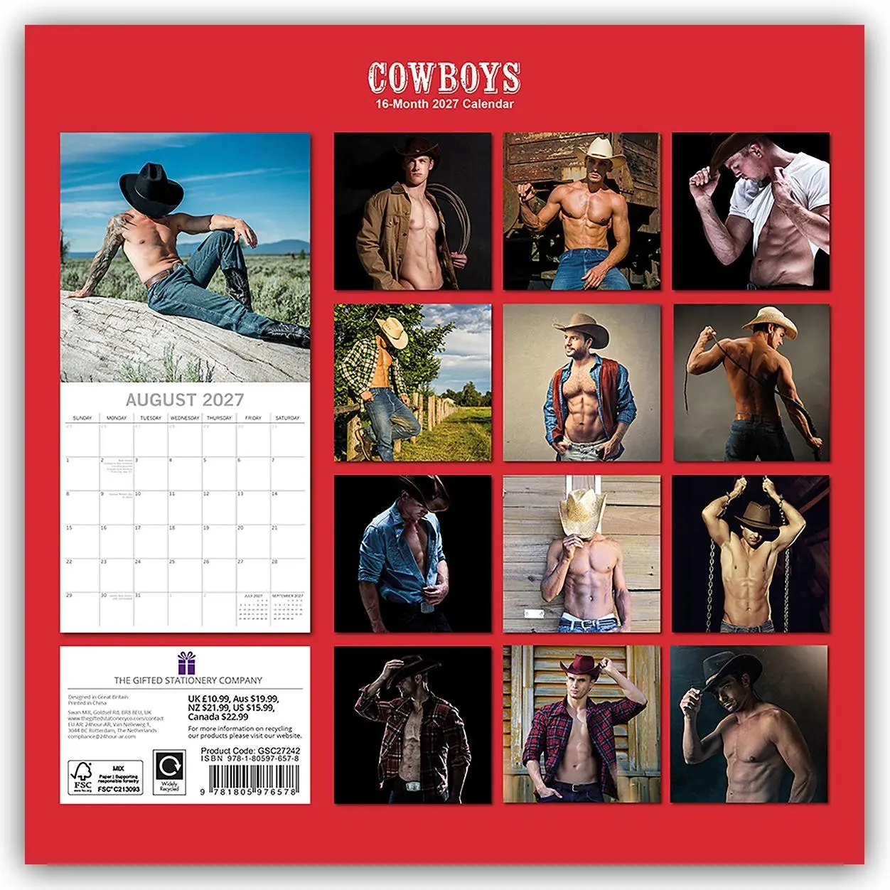 Rückseite: 9781805976578 | Cowboys 2027 - 16-Monatskalender | Gifted Stationery Co. Ltd | 28 S.