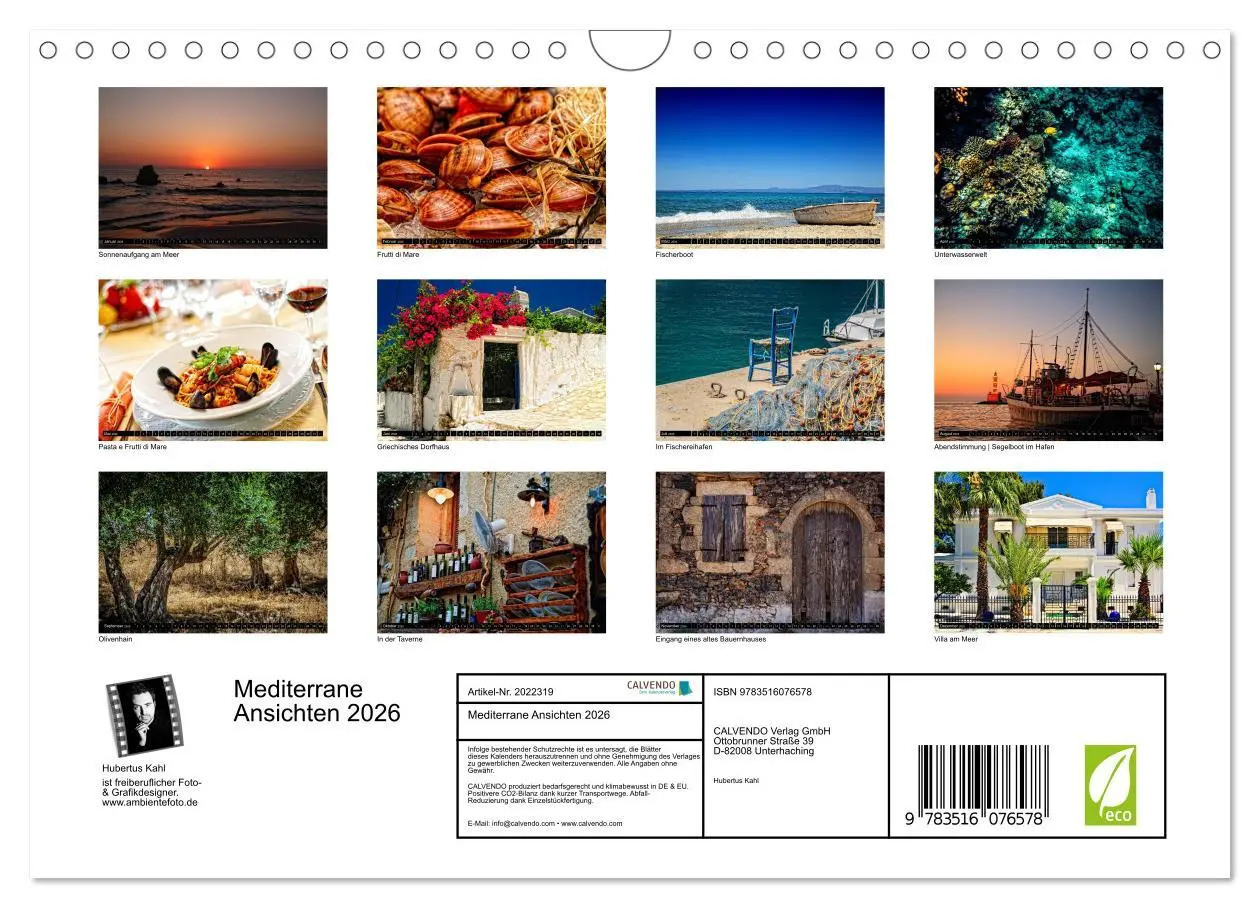Bild: 9783516076578 | Mediterrane Ansichten 2026 (Wandkalender 2026 DIN A4 quer),...