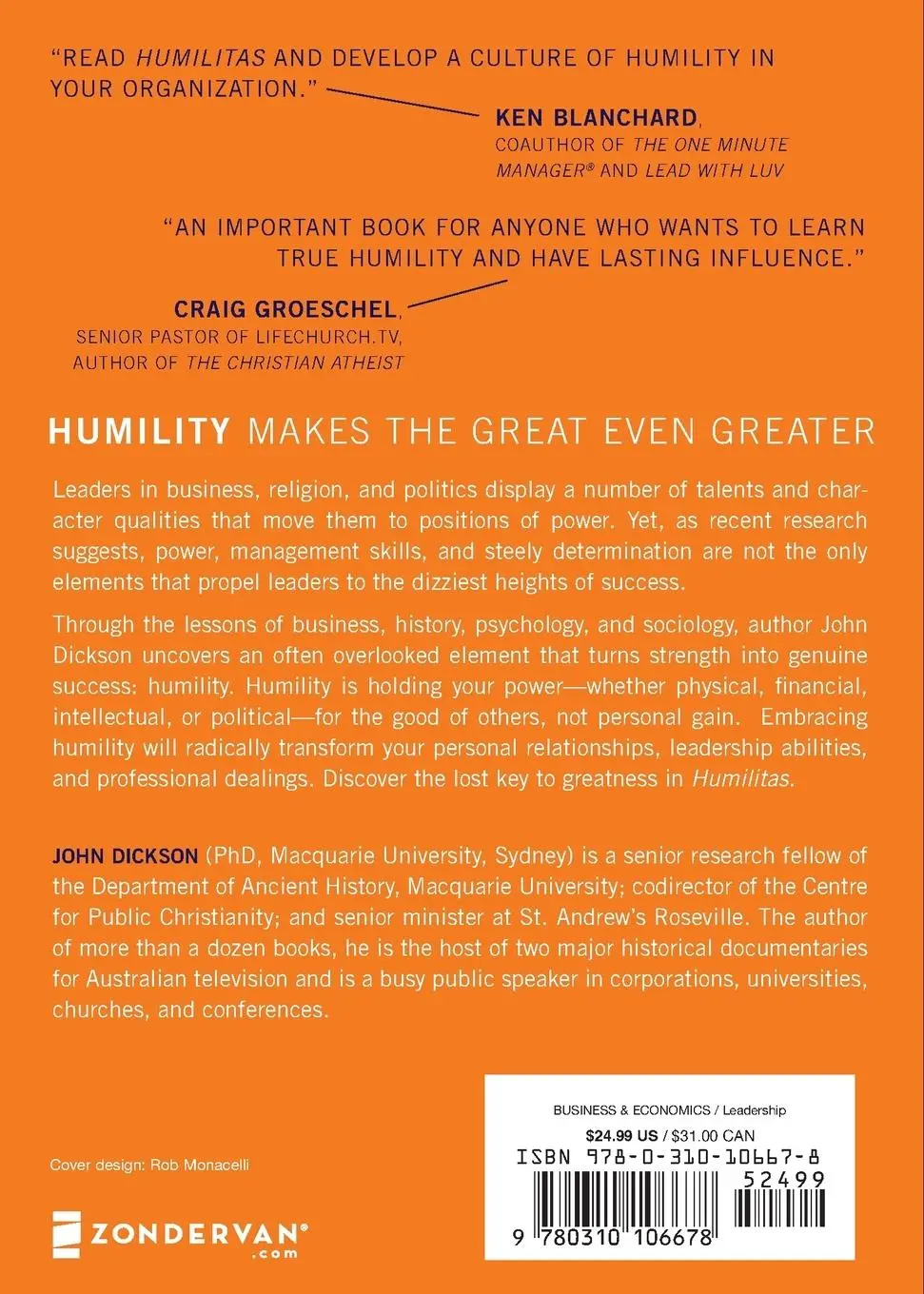 Rückseite: 9780310106678 | The Humilitas | A Lost Key to Life, Love, and Leadership | Dickson