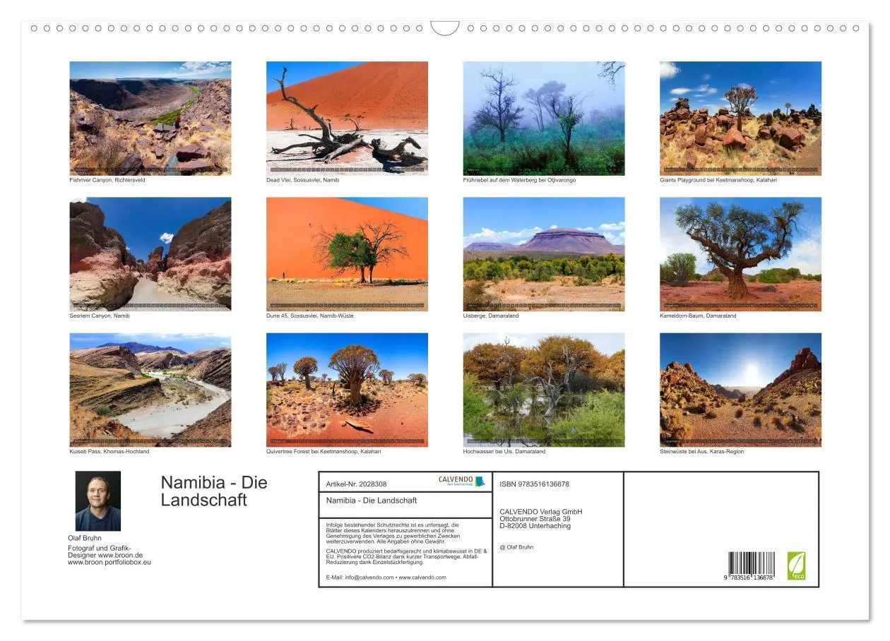 Bild: 9783516136678 | Namibia - Die Landschaft (Wandkalender 2026 DIN A2 quer), CALVENDO...