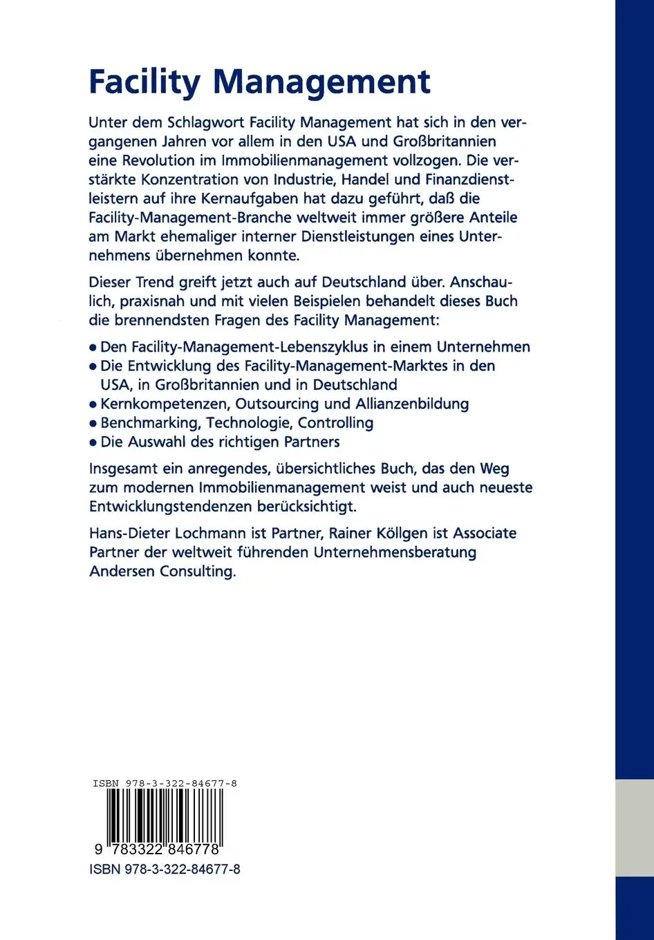 Rückseite: 9783322846778 | Facility Management | Strategisches Immobilienmanagement in der Praxis