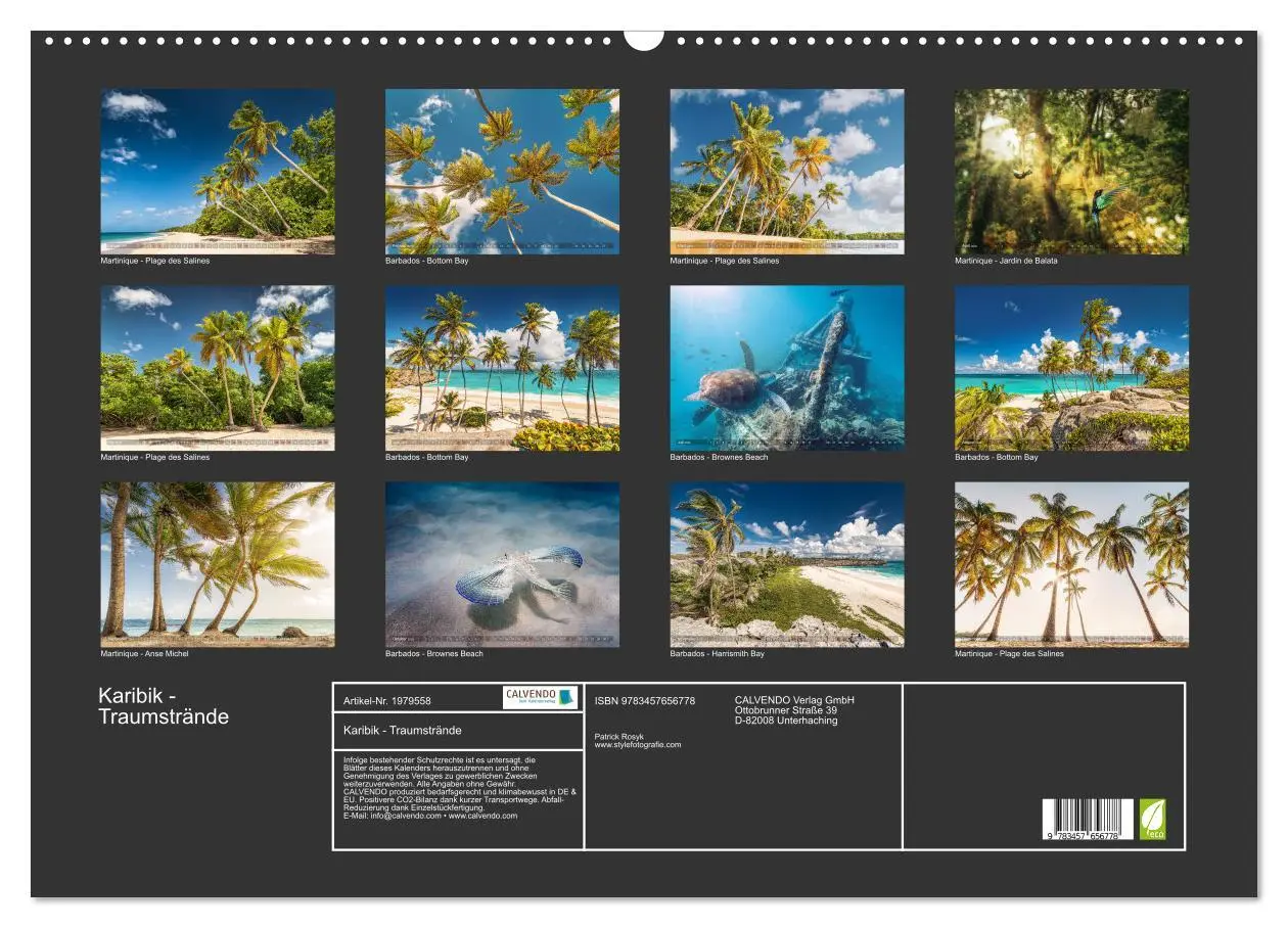 Bild: 9783457656778 | Karibik - Traumstrände (Wandkalender 2026 DIN A2 quer), CALVENDO...