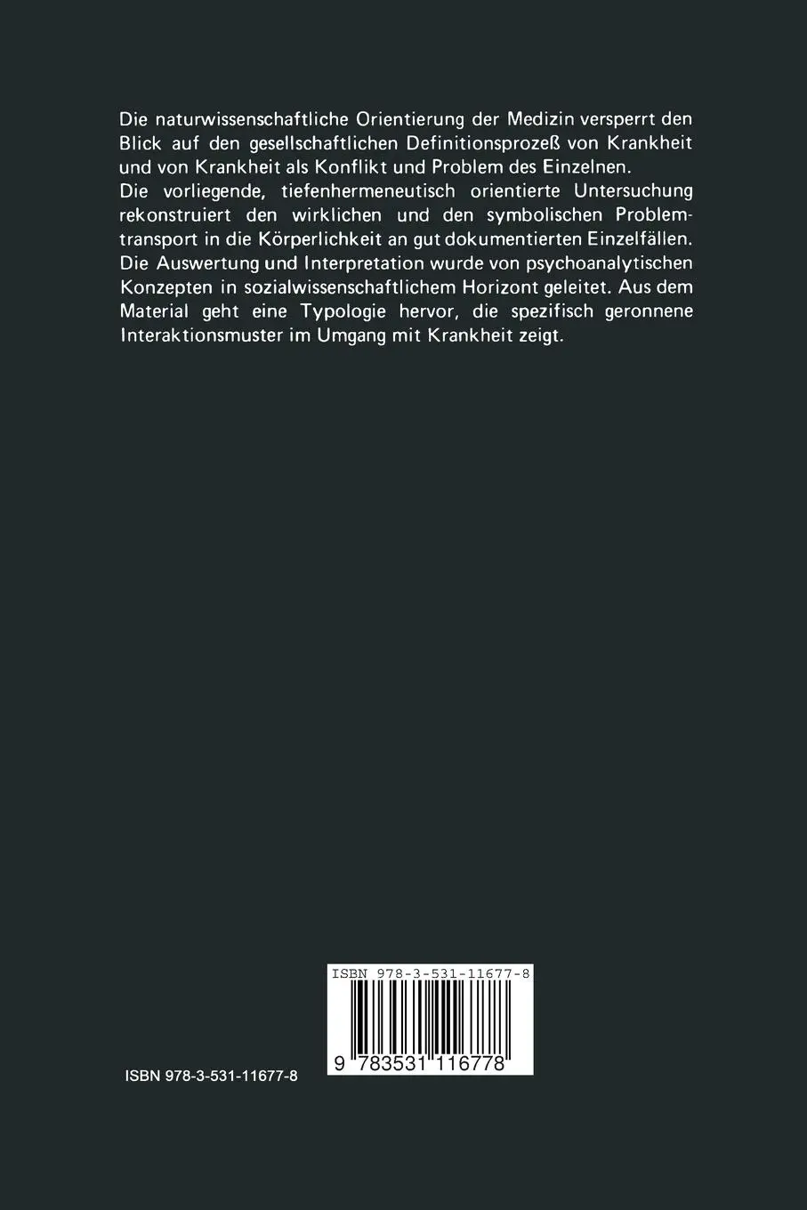 Rückseite: 9783531116778 | Krankheit, Konflikt und soziale Kontrolle | Klaus Horn (u. a.) | Buch