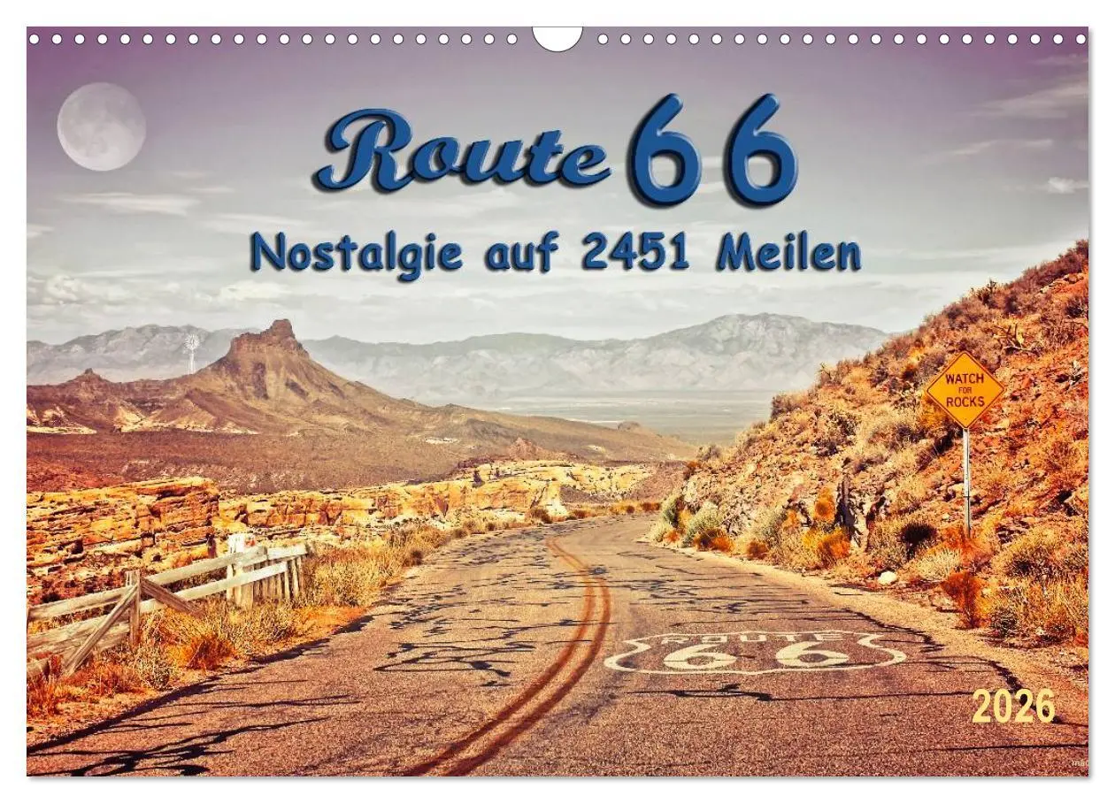 Cover: 9783457956878 | Nostalgie auf 2451 Meilen - Route 66 (Wandkalender 2026 DIN A3...