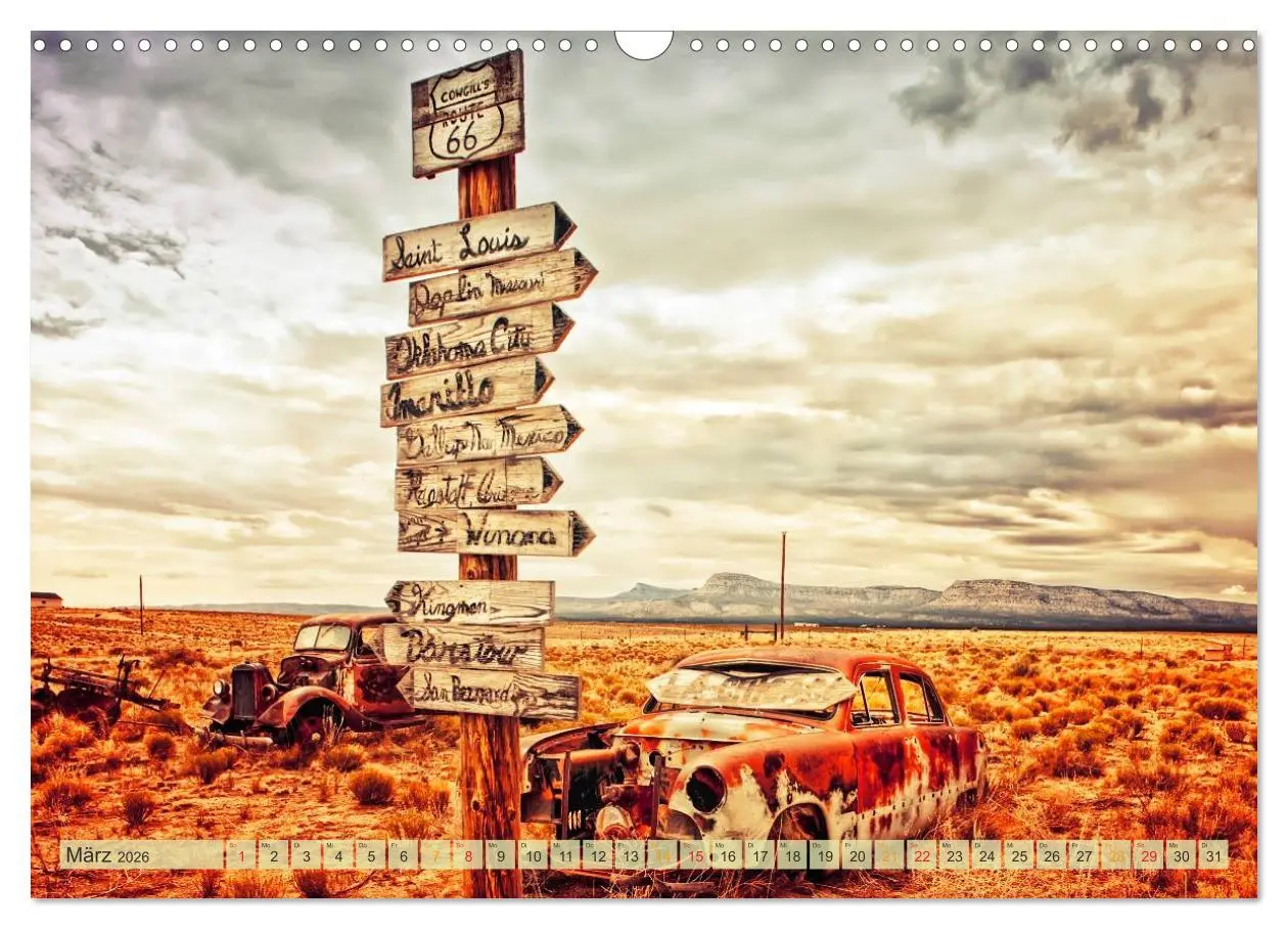 Bild: 9783457956878 | Nostalgie auf 2451 Meilen - Route 66 (Wandkalender 2026 DIN A3...