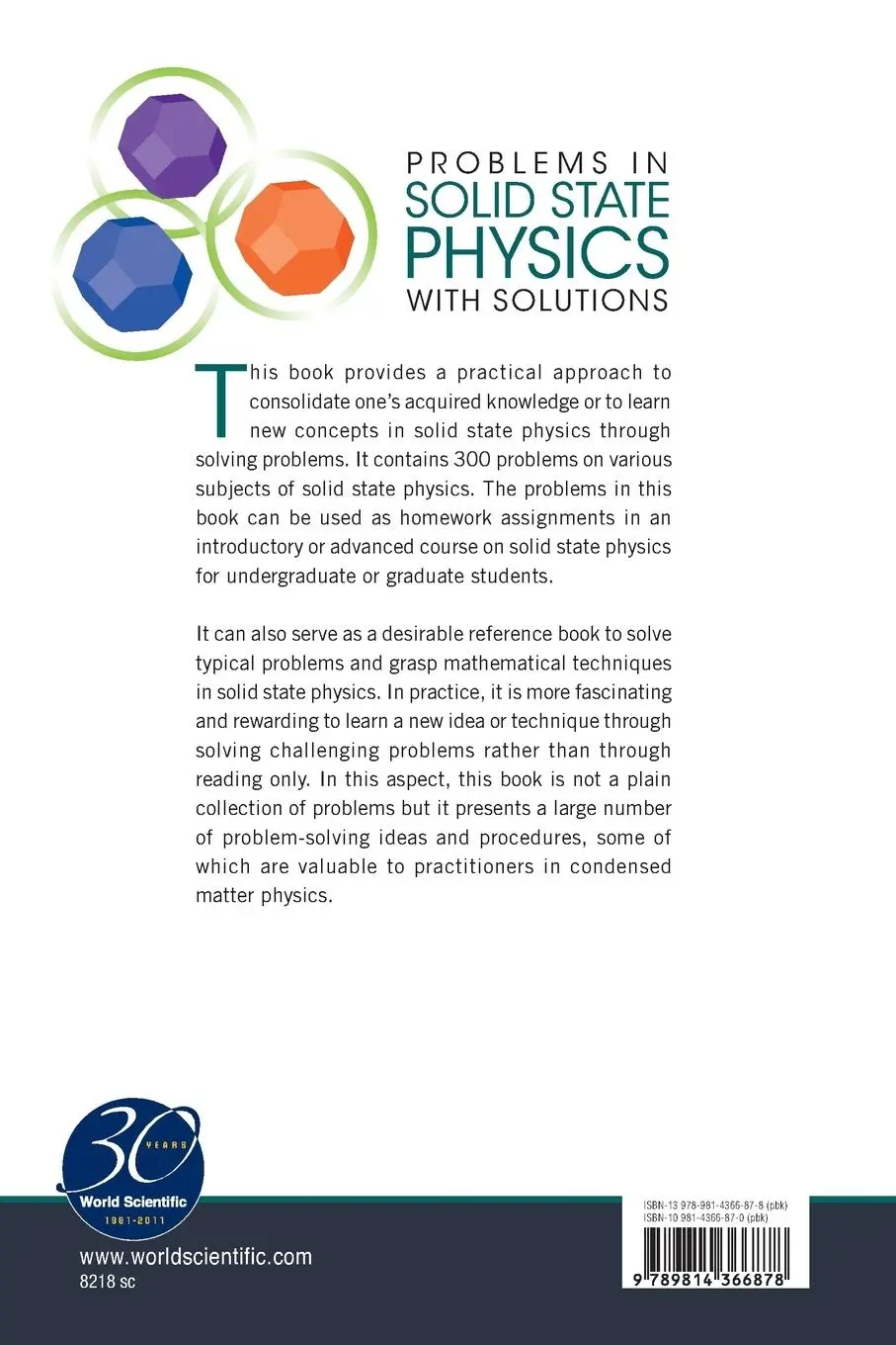 Rückseite: 9789814366878 | PROBLEMS IN SOLID STATE PHYSICS WITH SOLUTIONS | Han Fuxiang | Buch