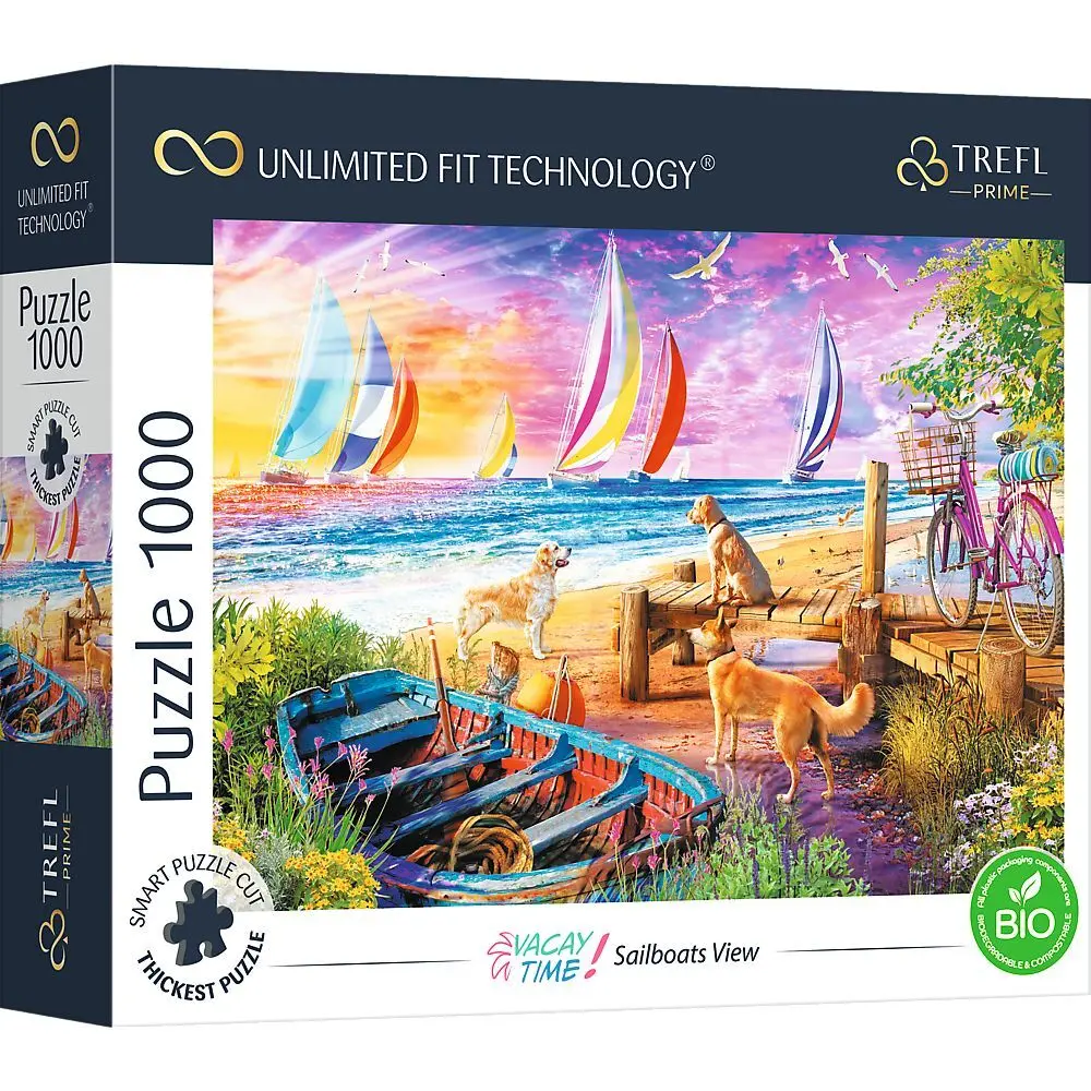 Cover: 5900511106978 | UFT Puzzle 1000 - Vacay Time: Blick auf Segelboote | Spiel | Kartonage