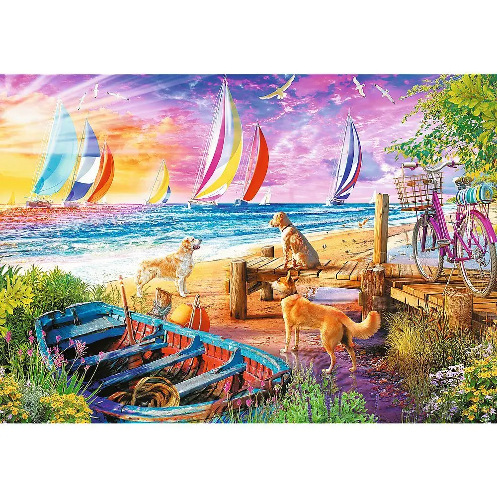 Bild: 5900511106978 | UFT Puzzle 1000 - Vacay Time: Blick auf Segelboote | Spiel | Kartonage