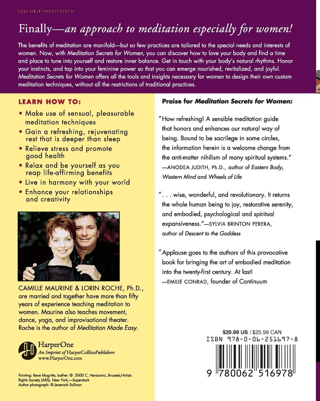 Rückseite: 9780062516978 | Meditation Secrets for Women | Camille Maurine (u. a.) | Taschenbuch