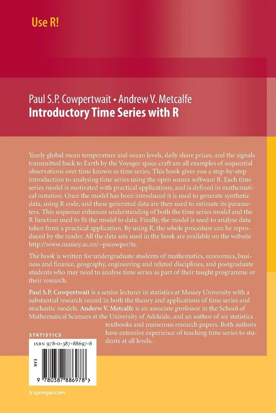 Rückseite: 9780387886978 | Introductory Time Series with R | Andrew V. Metcalfe (u. a.) | Buch