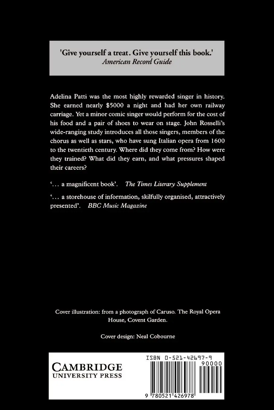 Rückseite: 9780521426978 | Singers of Italian Opera | The History of a Profession | John Rosselli