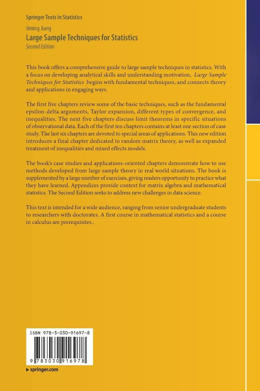 Rückseite: 9783030916978 | Large Sample Techniques for Statistics | Jiming Jiang | Taschenbuch