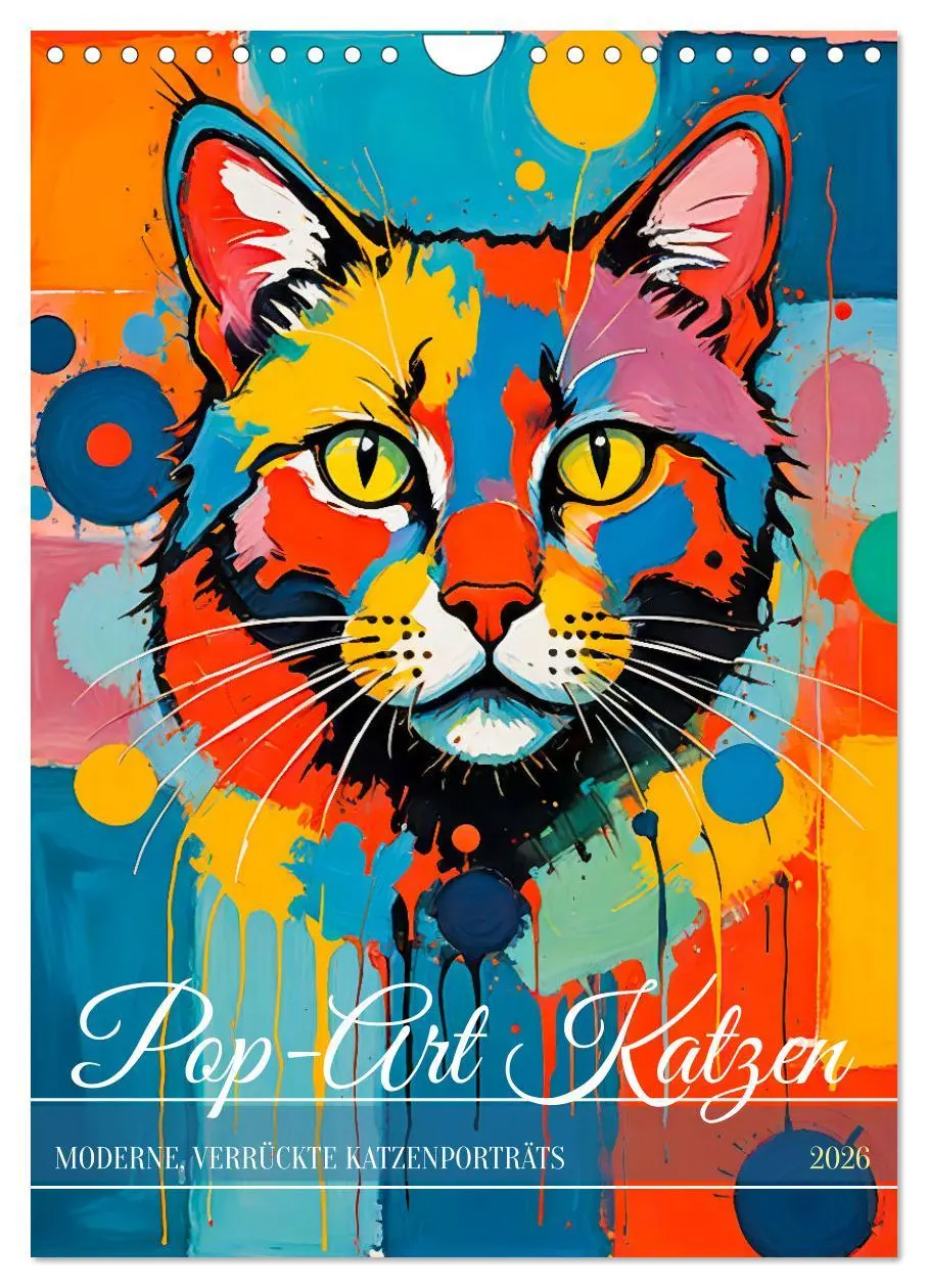 Cover: 9783457256978 | Pop-Art Katzen - Moderne, verrückte Katzenporträts (Wandkalender...