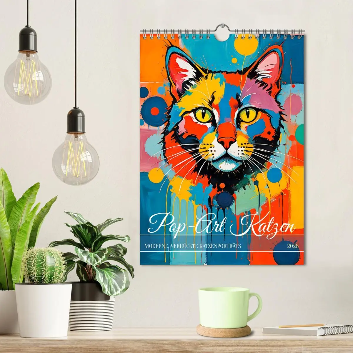 Bild: 9783457256978 | Pop-Art Katzen - Moderne, verrückte Katzenporträts (Wandkalender...