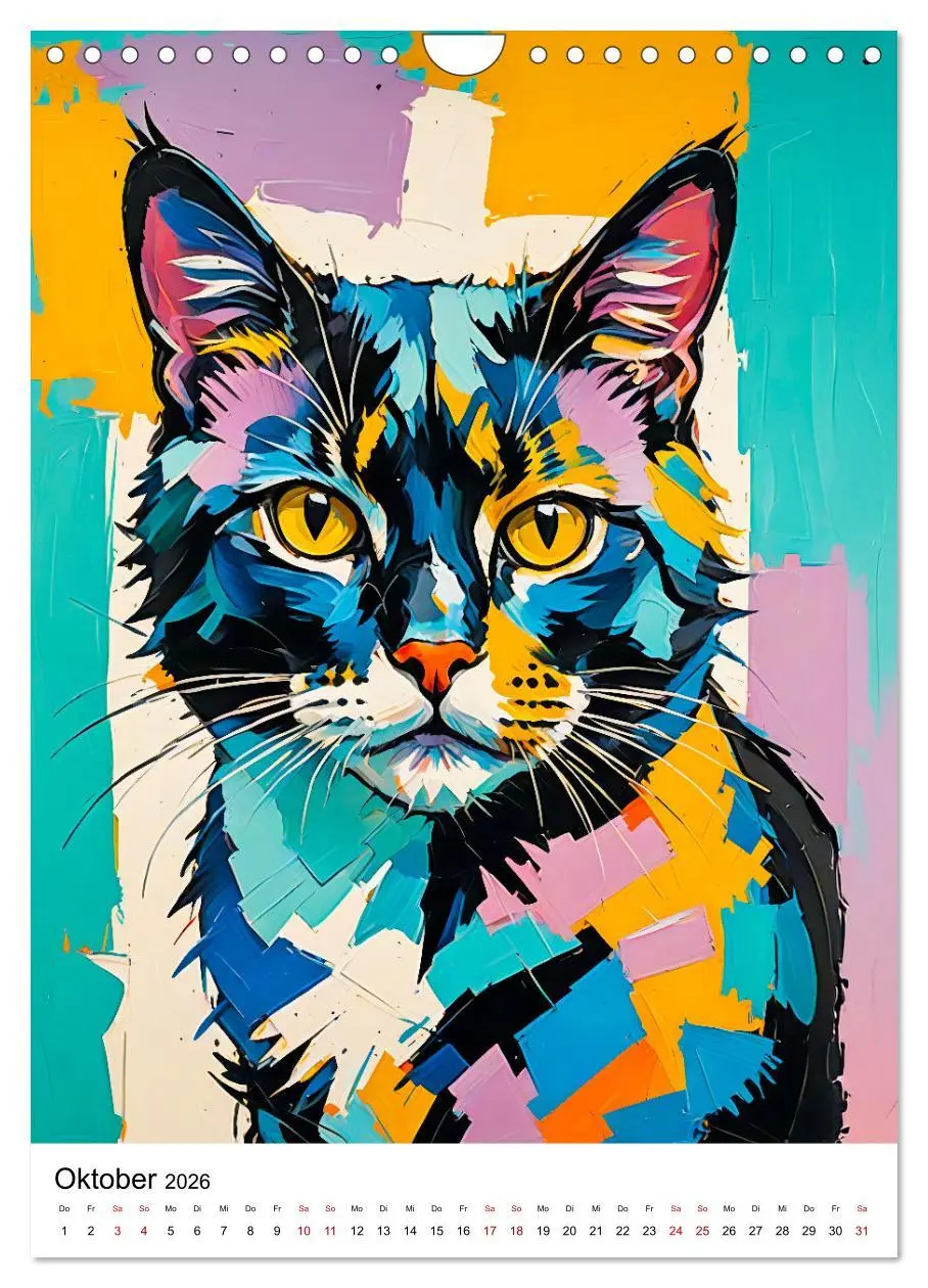 Bild: 9783457256978 | Pop-Art Katzen - Moderne, verrückte Katzenporträts (Wandkalender...