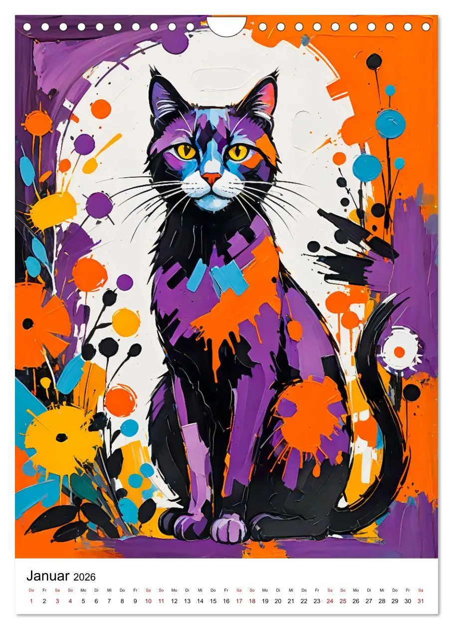 Bild: 9783457256978 | Pop-Art Katzen - Moderne, verrückte Katzenporträts (Wandkalender...