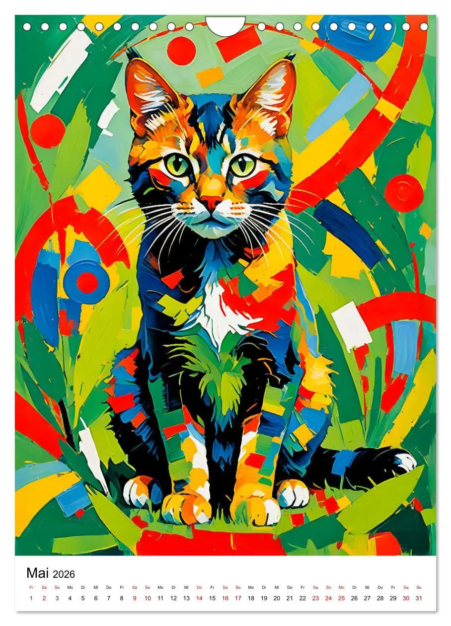 Bild: 9783457256978 | Pop-Art Katzen - Moderne, verrückte Katzenporträts (Wandkalender...