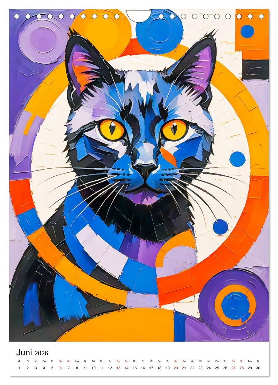 Bild: 9783457256978 | Pop-Art Katzen - Moderne, verrückte Katzenporträts (Wandkalender...