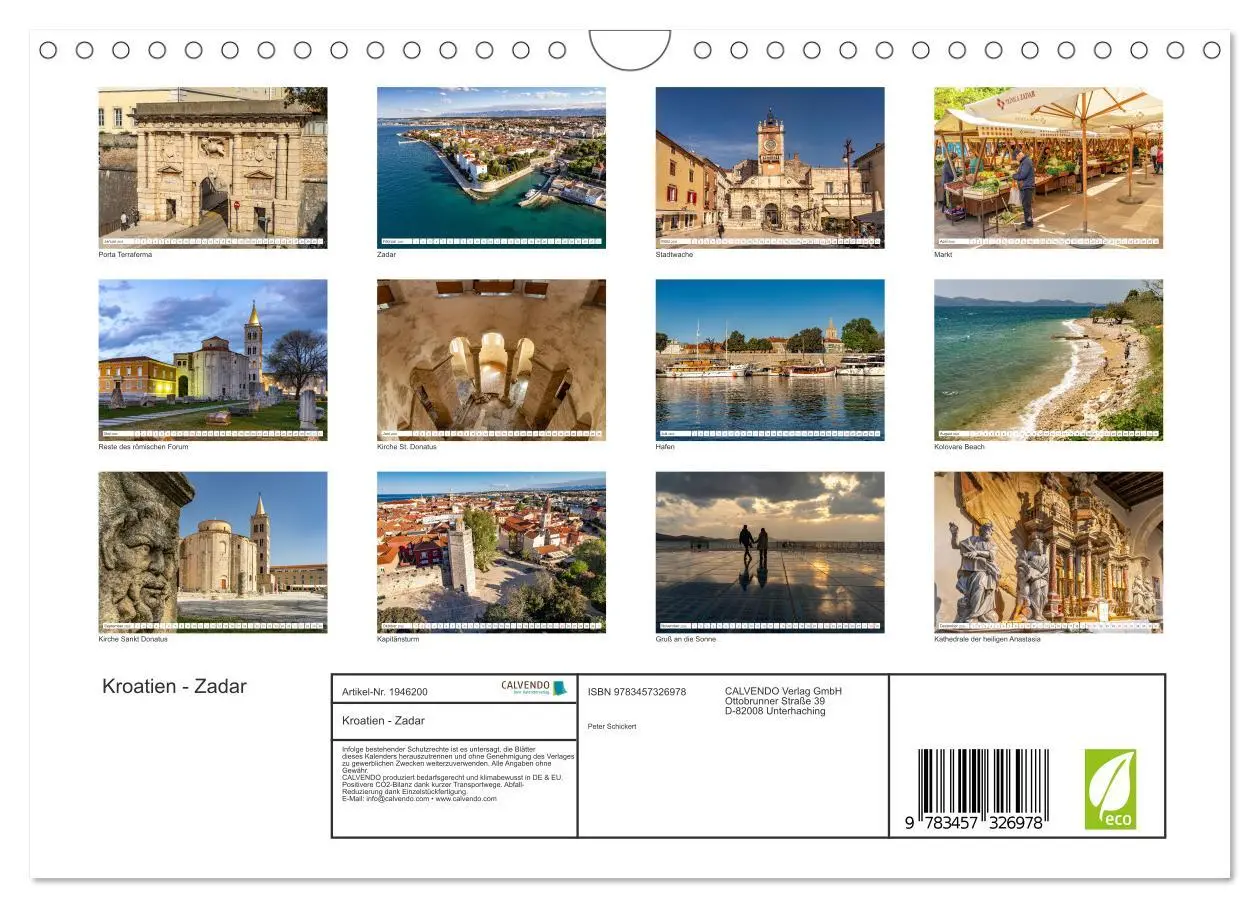 Bild: 9783457326978 | Kroatien - Zadar (Wandkalender 2026 DIN A4 quer), CALVENDO...