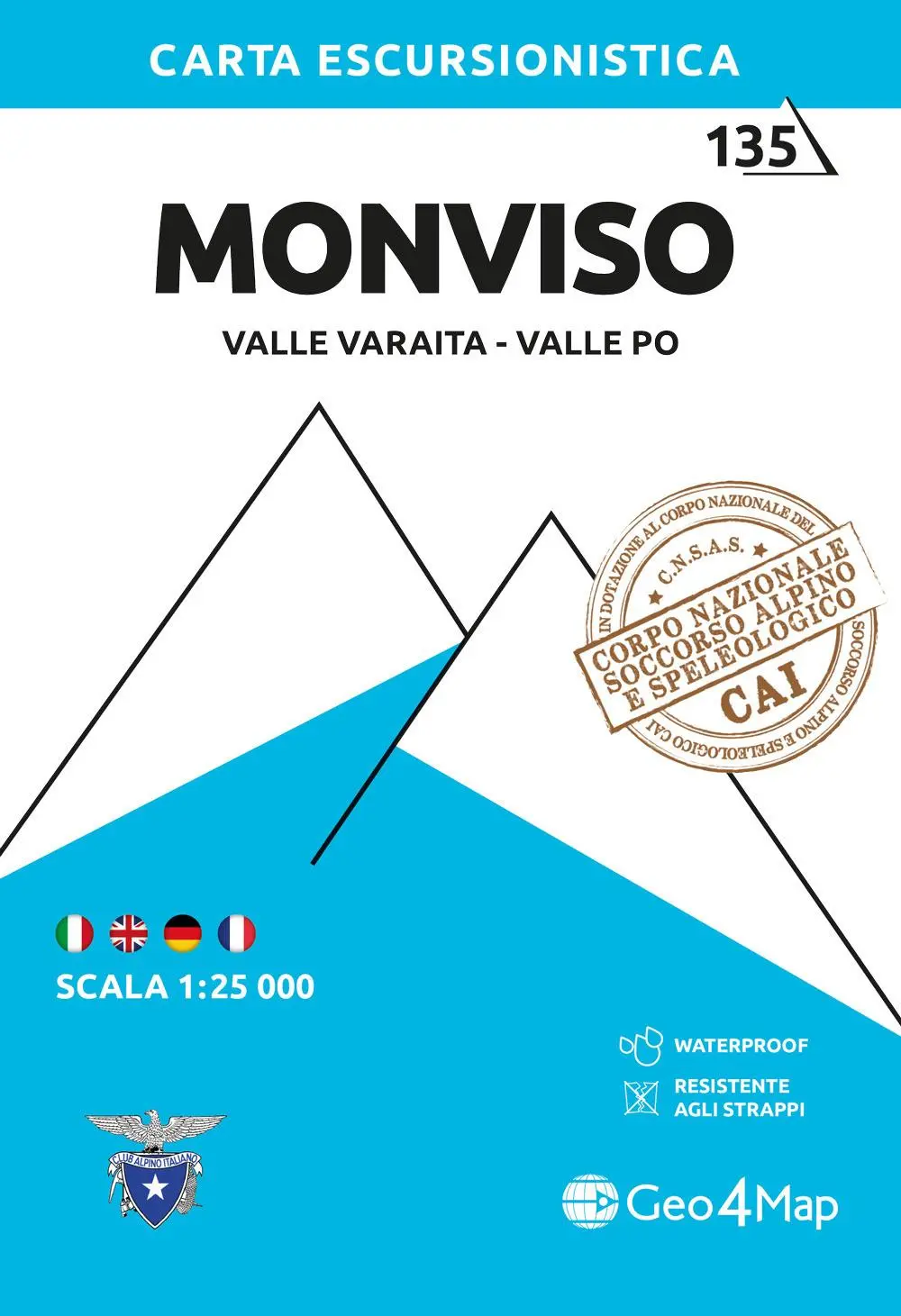 Cover: 9788899606978 | Monviso | Wanderkarte 1:25000 | (Land-)Karte | Wanderkarte Geo4Map