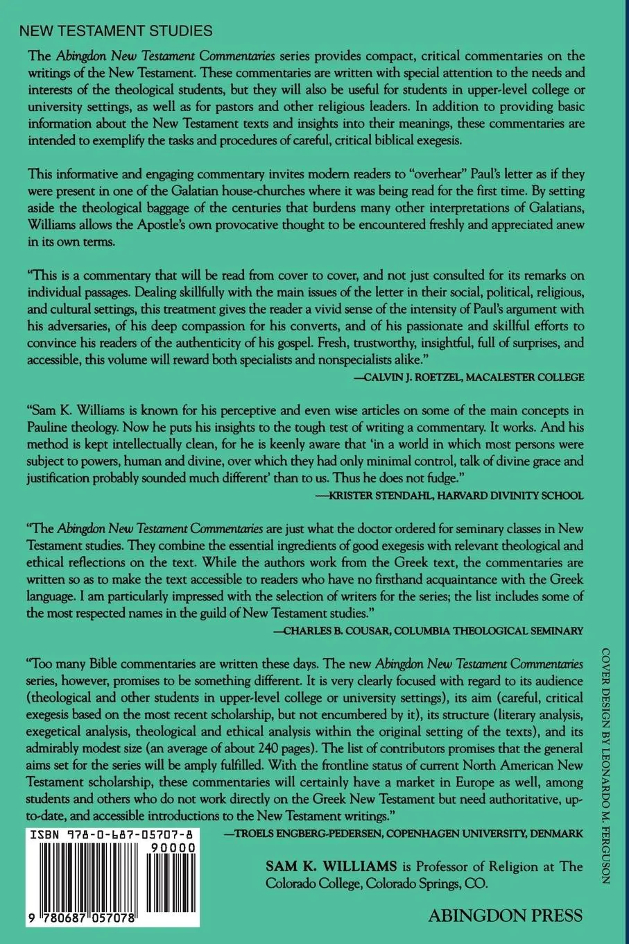 Rückseite: 9780687057078 | Abingdon New Testament Commentary - Galatians | Sam K. Williams | Buch