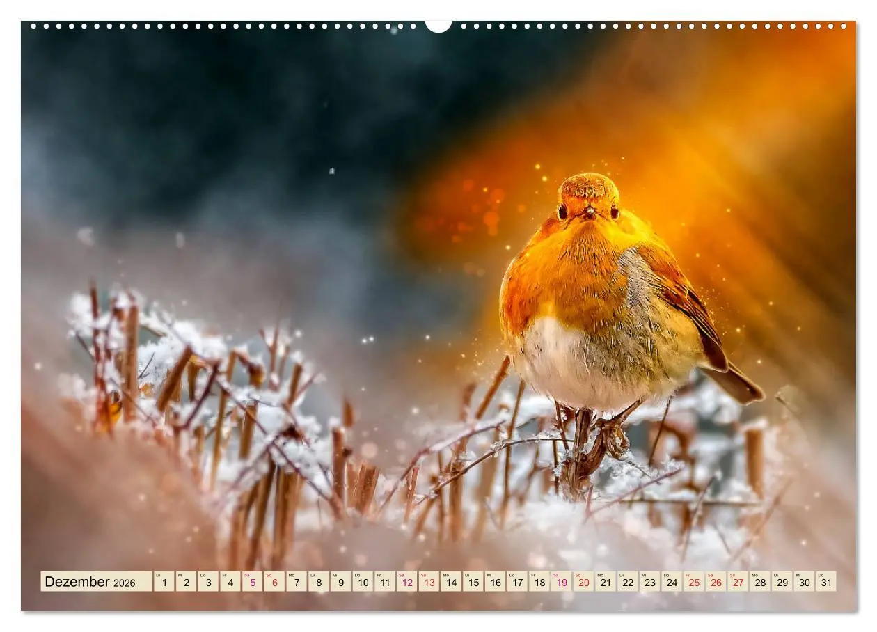 Bild: 9783457837078 | Bei uns im Garten - Rotkehlchen (Wandkalender 2026 DIN A2 quer),...