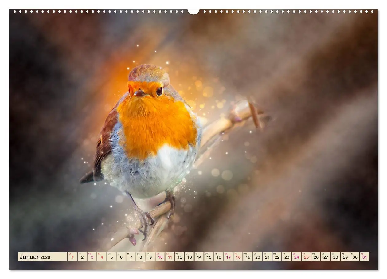 Bild: 9783457837078 | Bei uns im Garten - Rotkehlchen (Wandkalender 2026 DIN A2 quer),...