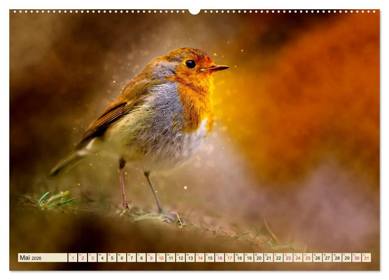 Bild: 9783457837078 | Bei uns im Garten - Rotkehlchen (Wandkalender 2026 DIN A2 quer),...