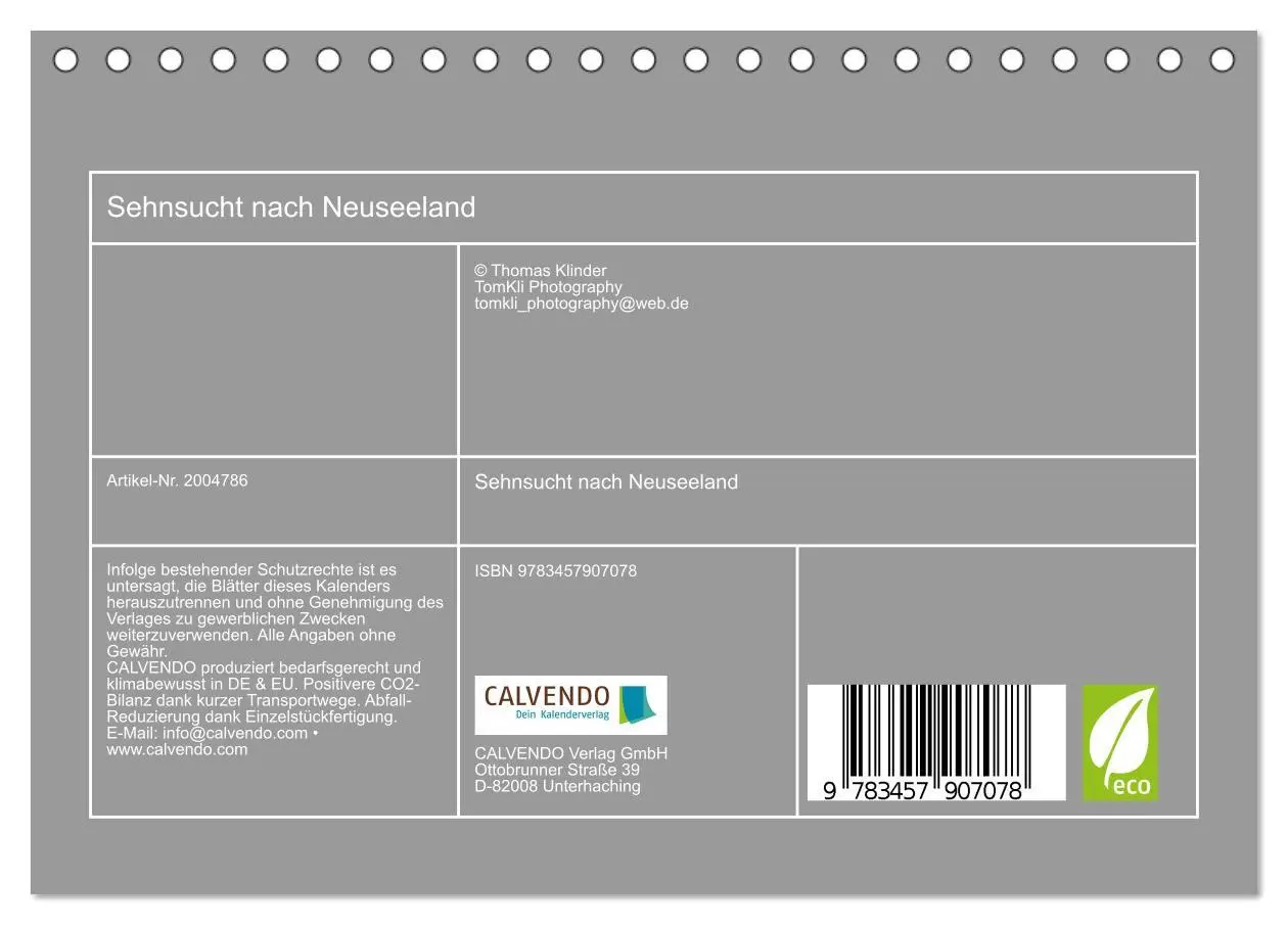 Bild: 9783457907078 | Sehnsucht nach Neuseeland (Tischkalender 2026 DIN A5 quer),...