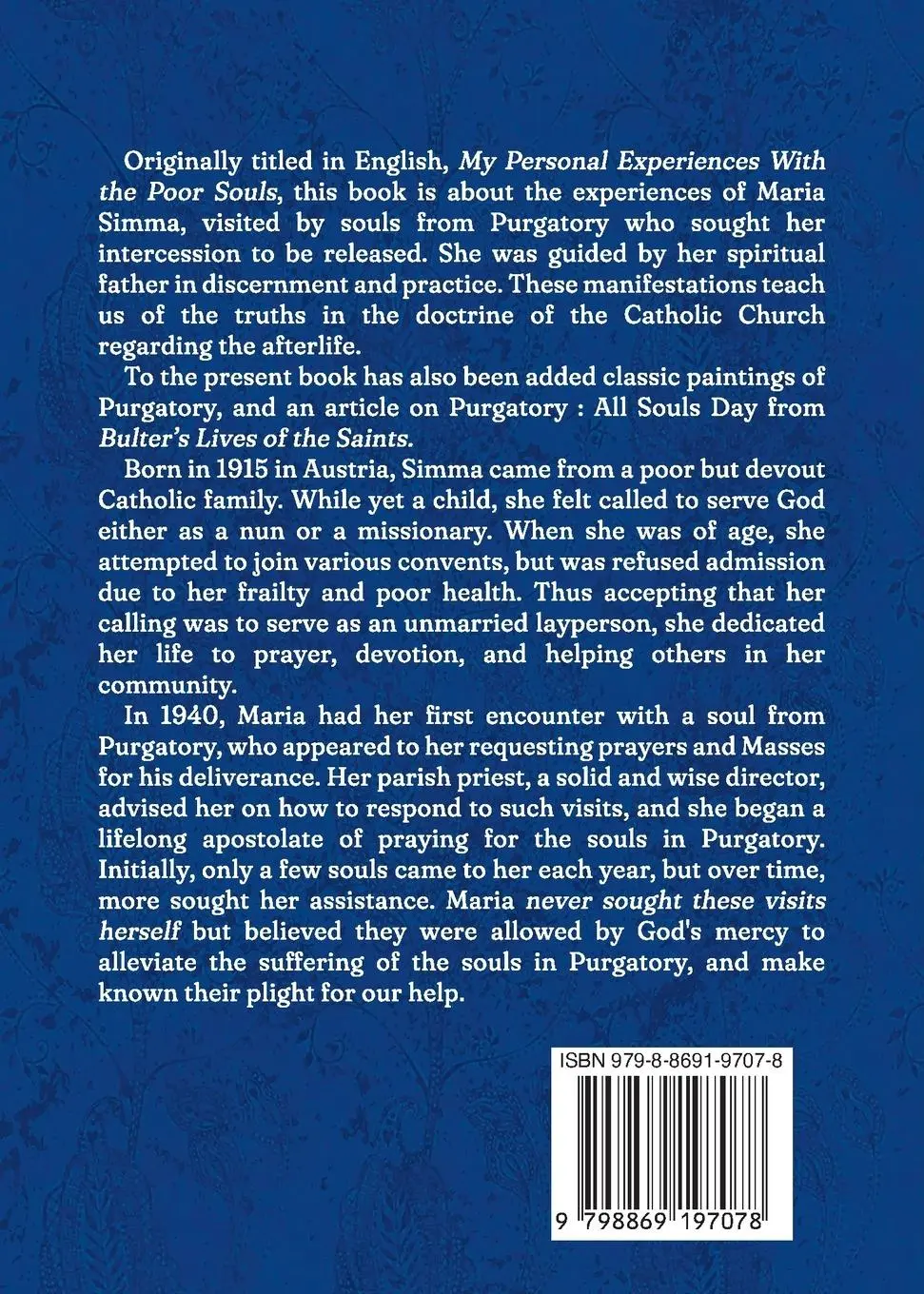 Rückseite: 9798869197078 | Souls Visit Me | Maria Simma | Taschenbuch | Englisch | 2024