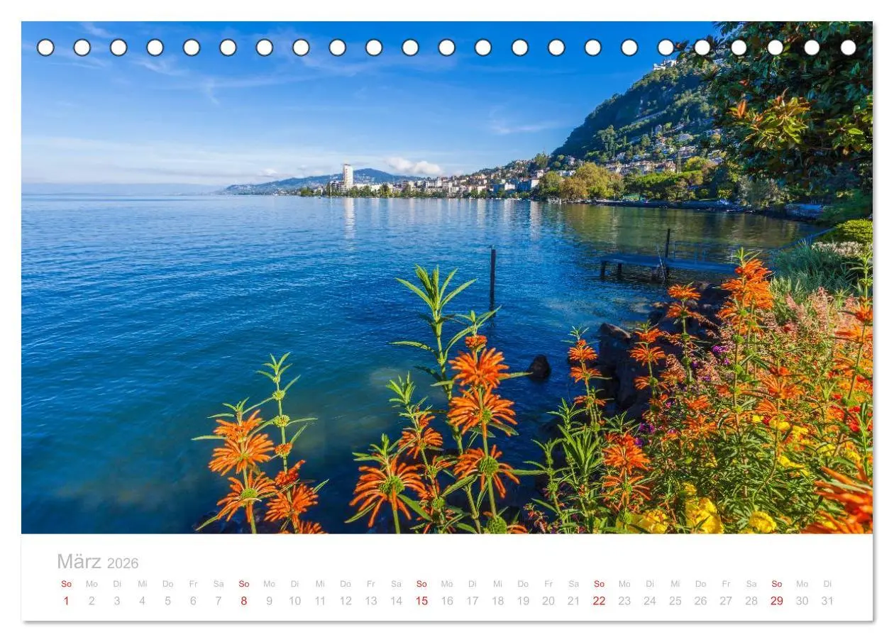 Bild: 9783516087178 | GENFER SEE Das Schweizer Ufer (Tischkalender 2026 DIN A5 quer),...