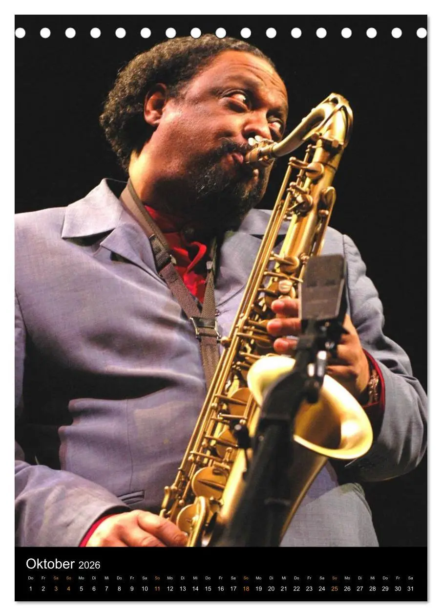 Bild: 9783516467178 | Jazz Saxophonisten 2026 (Tischkalender 2026 DIN A5 hoch), CALVENDO...