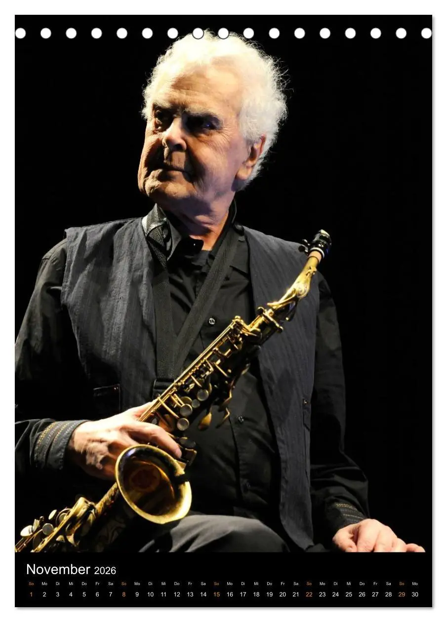Bild: 9783516467178 | Jazz Saxophonisten 2026 (Tischkalender 2026 DIN A5 hoch), CALVENDO...