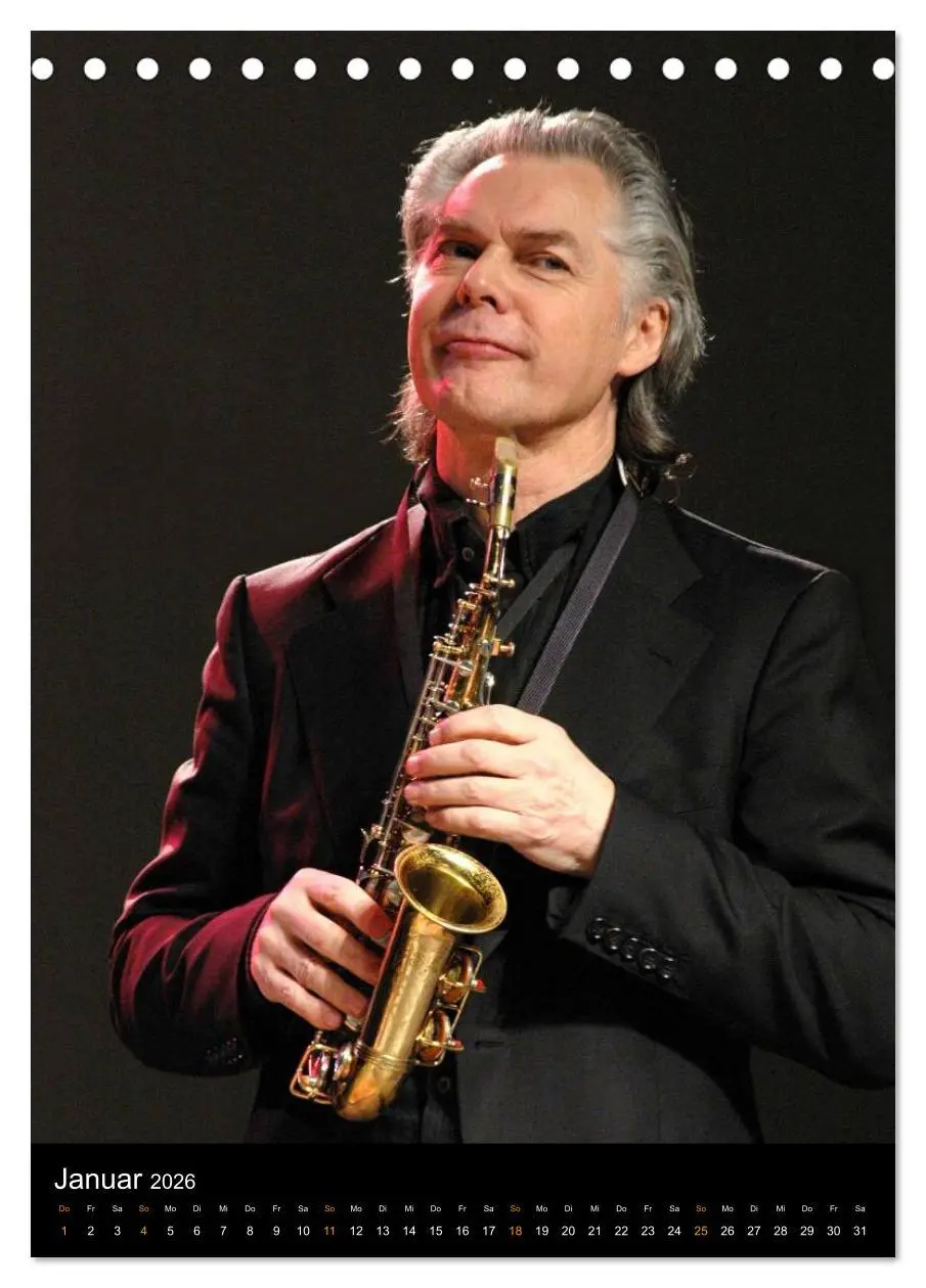 Bild: 9783516467178 | Jazz Saxophonisten 2026 (Tischkalender 2026 DIN A5 hoch), CALVENDO...