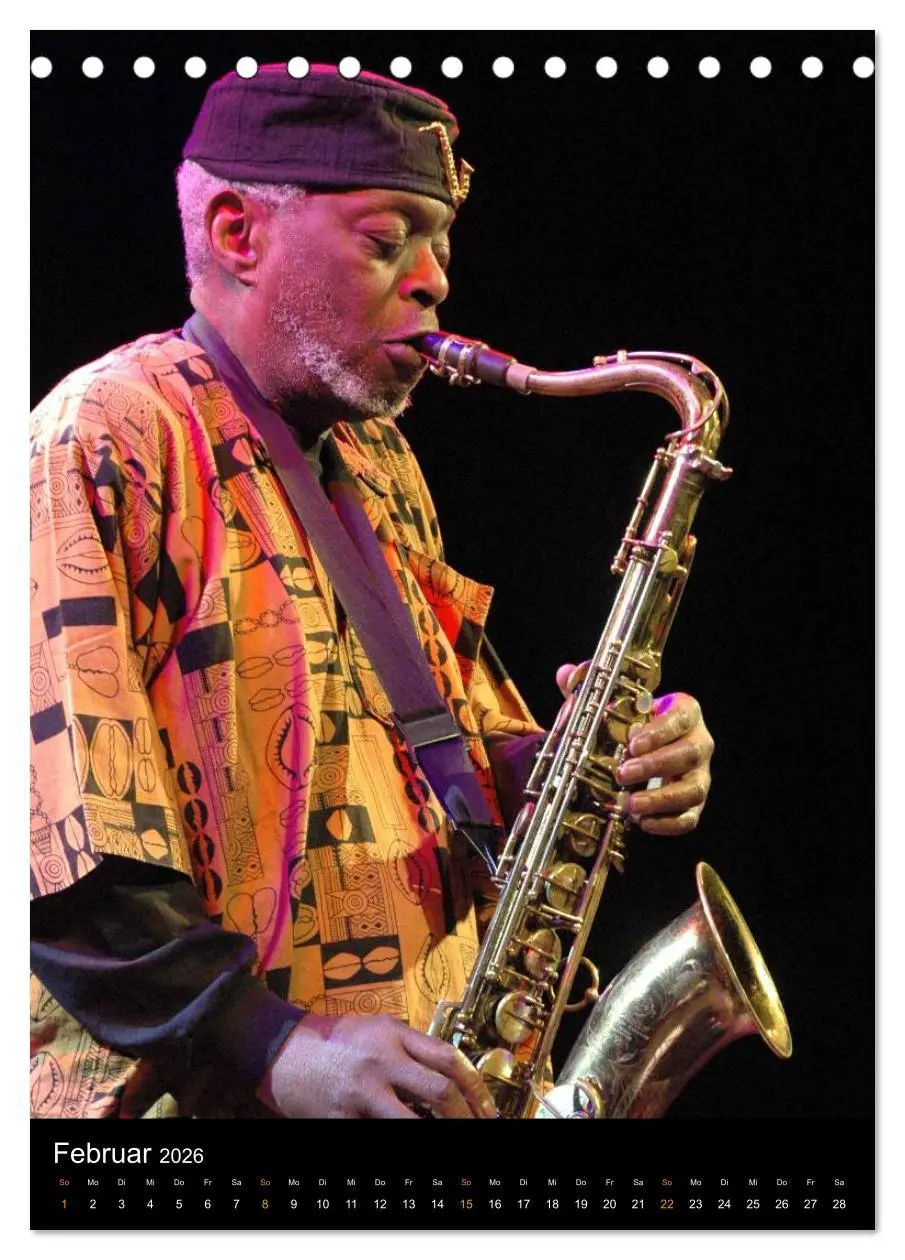 Bild: 9783516467178 | Jazz Saxophonisten 2026 (Tischkalender 2026 DIN A5 hoch), CALVENDO...