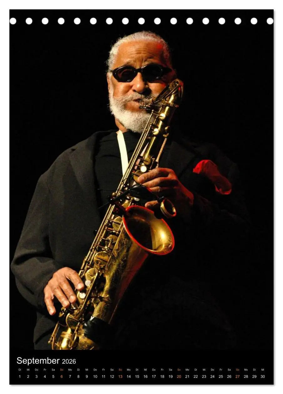 Bild: 9783516467178 | Jazz Saxophonisten 2026 (Tischkalender 2026 DIN A5 hoch), CALVENDO...