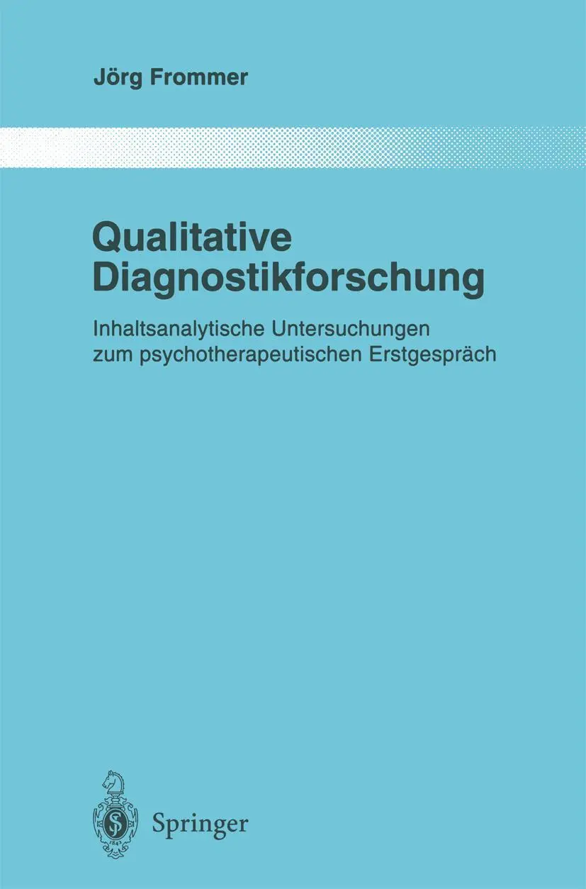 Cover: 9783642647178 | Qualitative Diagnostikforschung | Jörg Frommer | Taschenbuch | viii