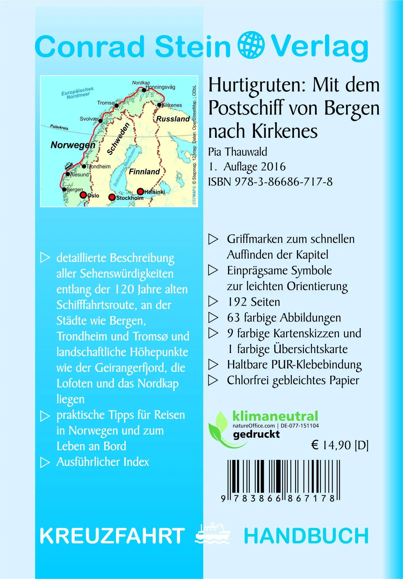 Rückseite: 9783866867178 | Hurtigruten: Mit dem Postschiff von Bergen nach Kirkenes | Thauwald